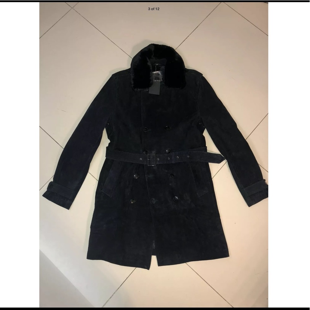 ZARA double breasted suede trench coat